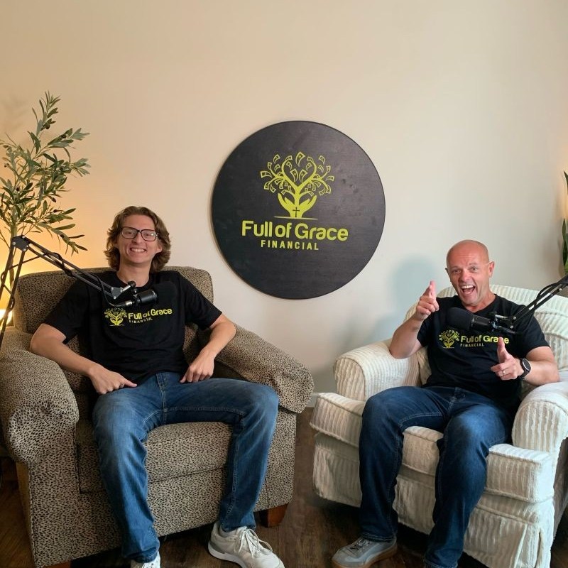 Josh Salway and Luke McQuade recording the Full of Grace Financial Podcast